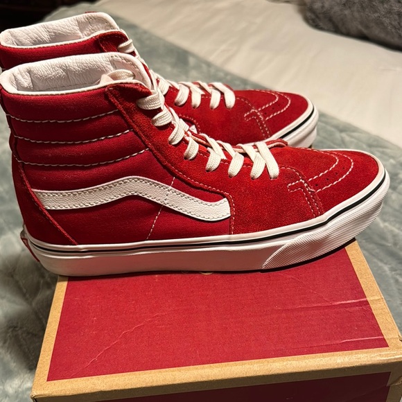 Vans Red Canvas High-Tops - Picture 2 of 8